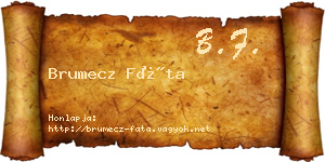 Brumecz Fáta névjegykártya